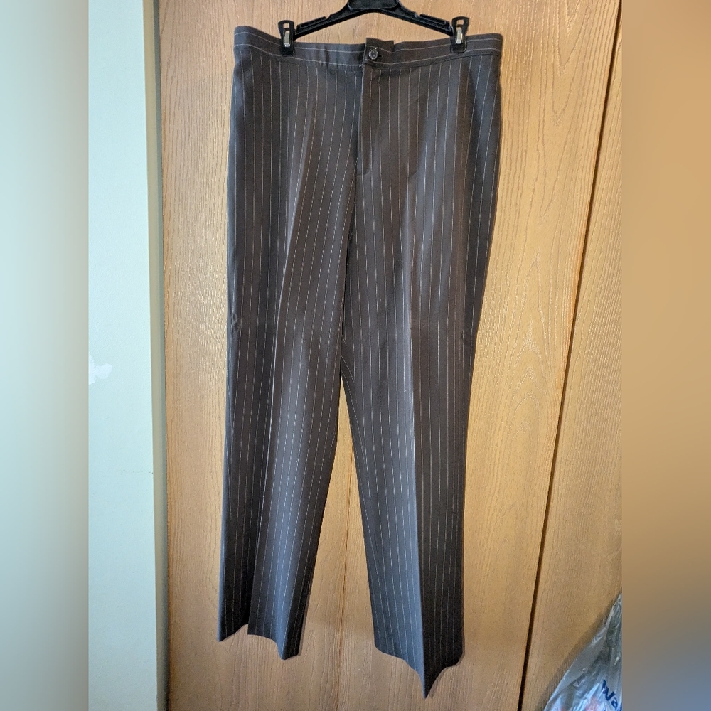 Women's Dark Brown Pinstripe Pants